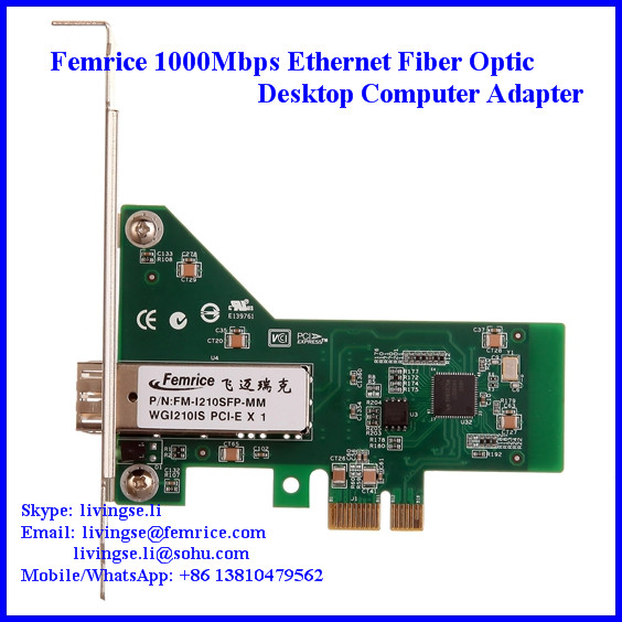 1000M Ethernet Fiber to the Desktop PC Network Adapter, SFP Slot, PCI Express x1 NIC Card