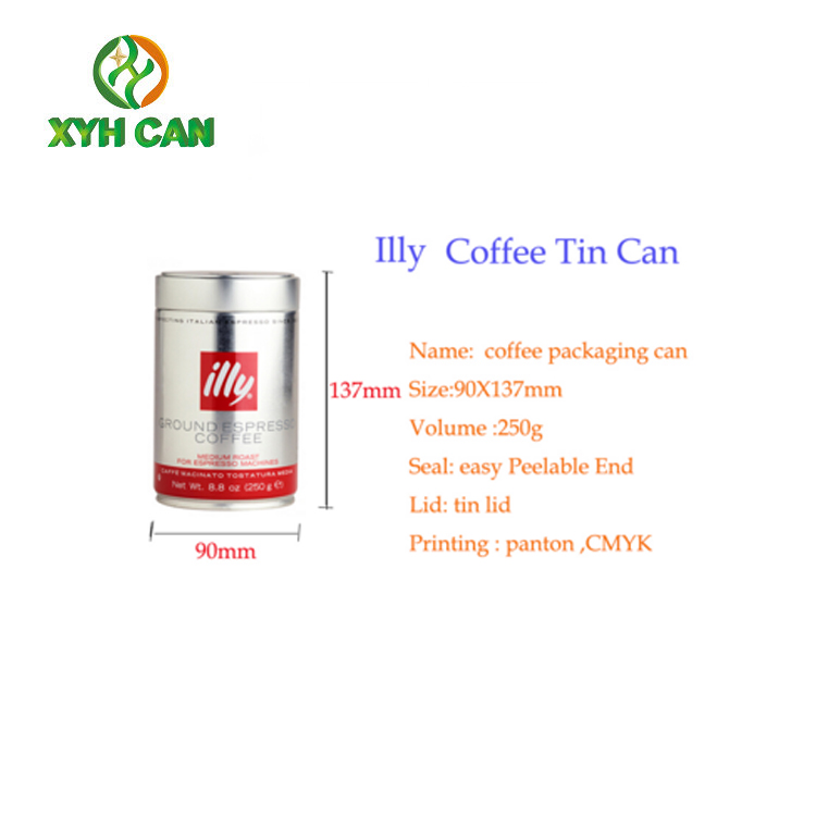 Coffee Tin Can with Unique Design Tin Containers for Instant Coffee Powder