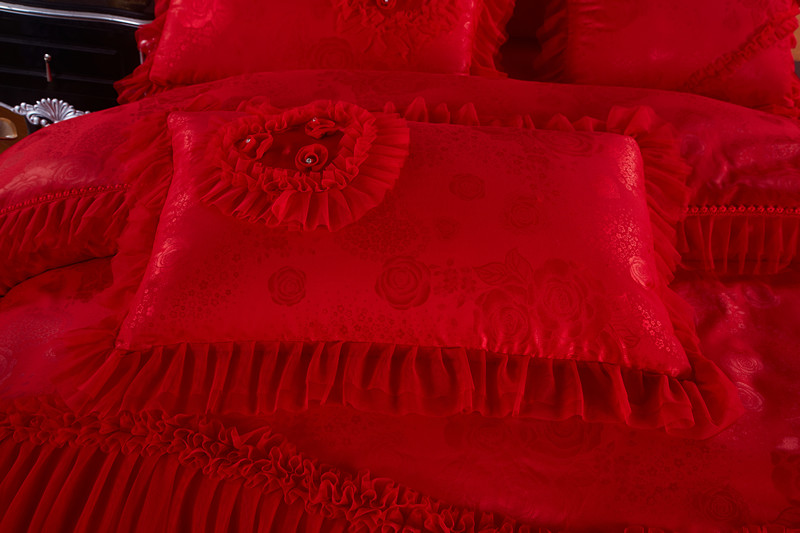 60 Count High End Lace Bedding Jacquard Fabric Queen 100% Organic Cotton Sheet Sets