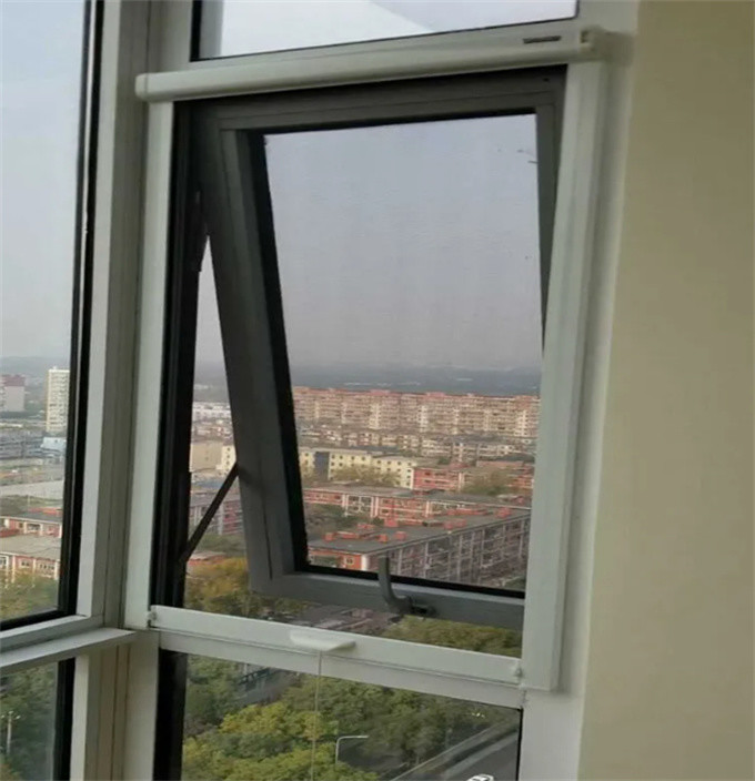 High Durability Grey Design Double Glazed Awning Windows With 304 Stainless Steel Mesh