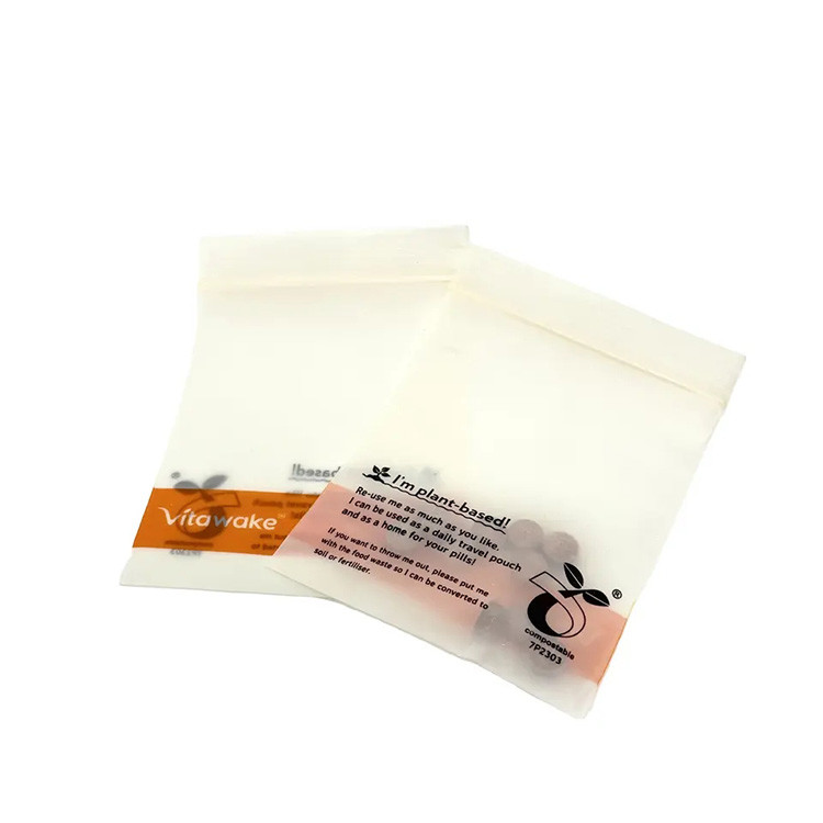 Transparent Compostable Resealable 100% Biodegradable Zip Bags For Clothing Food