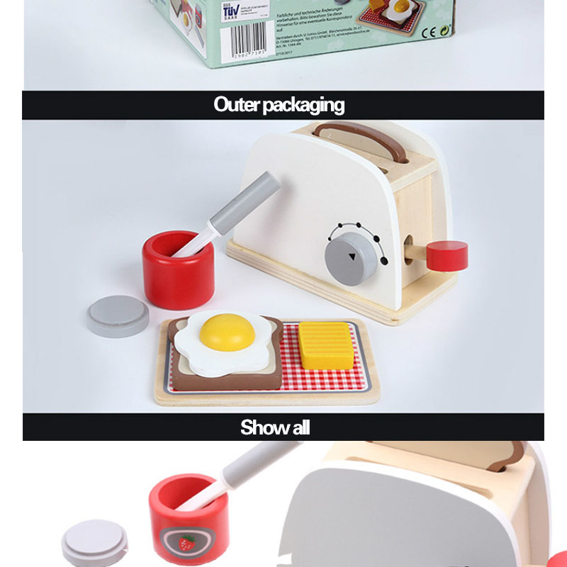 Simulation Coffee Machine Wooden Miniature Kitchen Set For Baby Early Learning