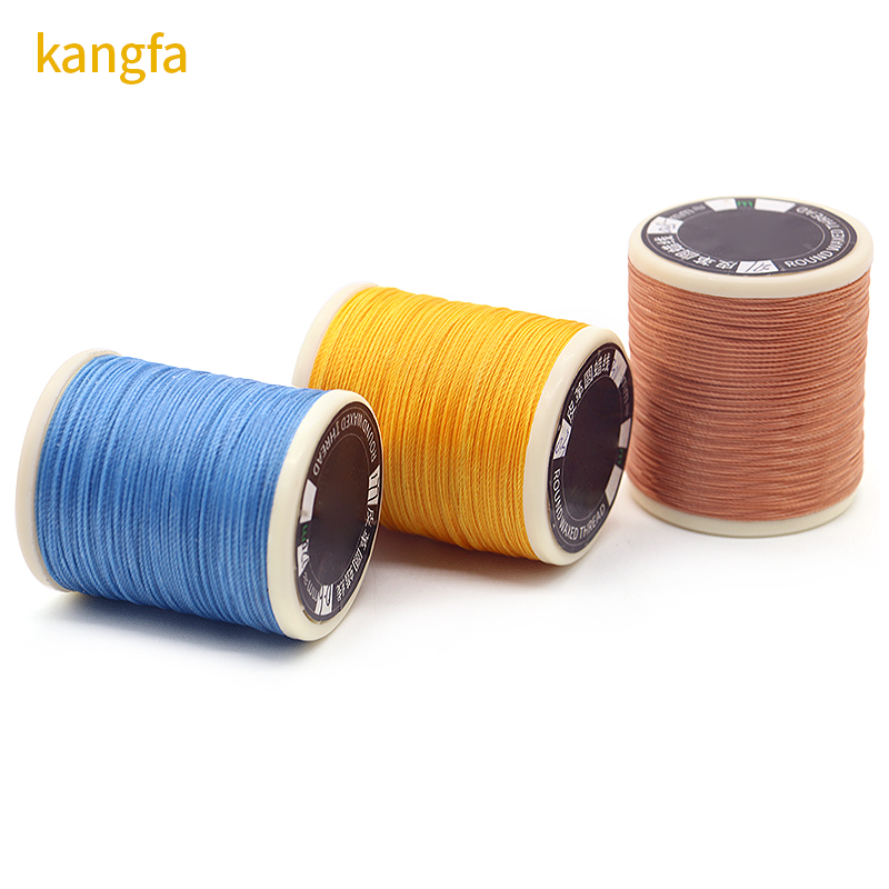 Cone material Plastic 80m Polyester bonded Round Waxed thread for Leather Sewing