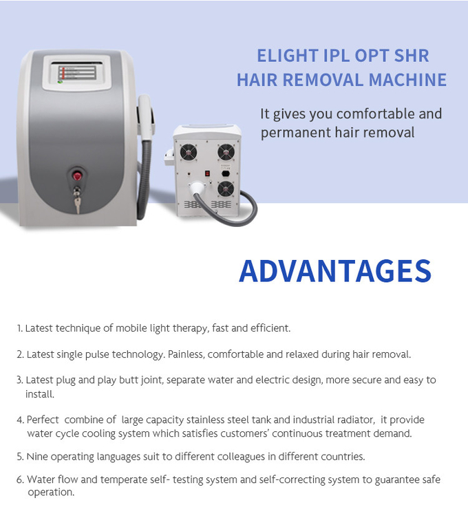 640nm-950nm OPT SHR Elight Hair Removal Machine For Skin Tightening