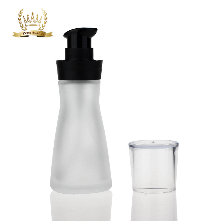 Fancy Glass Bottle Packaging 35ml Liquid Foundation Bottle Lotion Pump Bottle F099