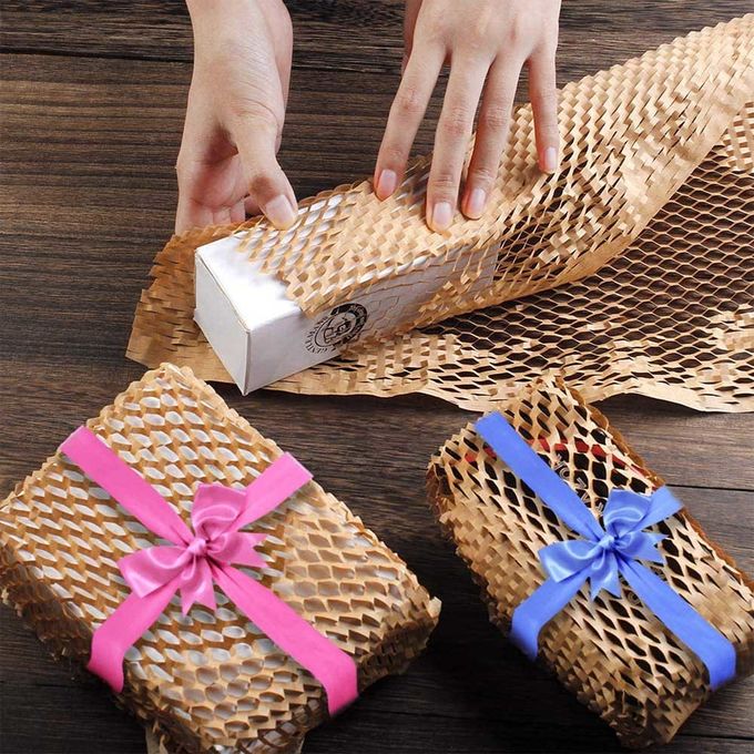 Eco Honeycomb Kraft Paper 50CMx20M For Gift Wrapping