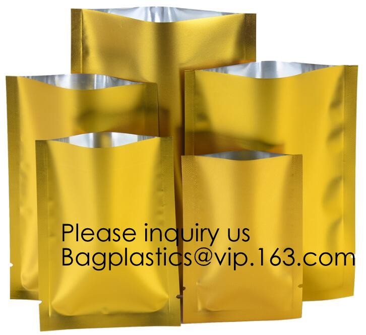 Matte Metallic Color with Frosted Window Display Stand-Up k Bags,Aluminum Foil Back - Resealable k and Heat