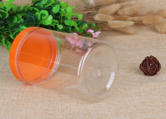 Customized Colourful Cap Clear Pet Jars Food Grage For Candy Packaging