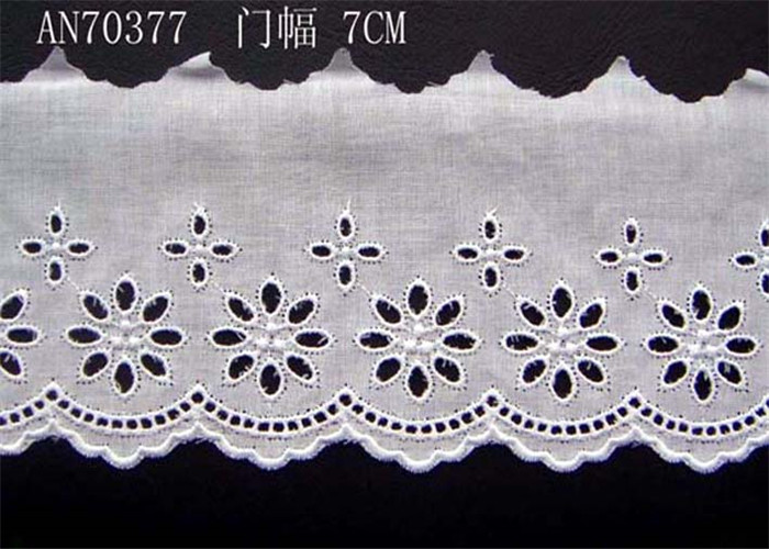 Cotton Lingerie Lace Fabric / Embroidery Lace Fabric For Garment