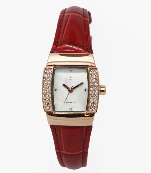 Rectangle Ladies Fashion Watches Jewelry Red Wrist Leather Strap