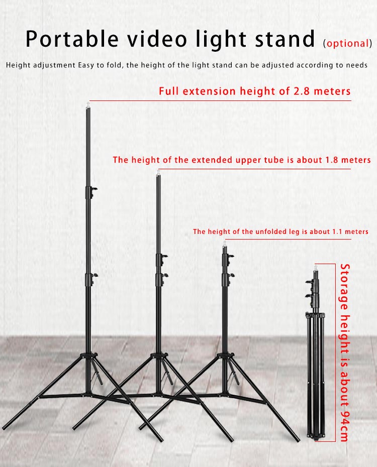 Aluminum Alloy Acrylic Covering LED840 DMX512 Portable Light for Photographic Shooting