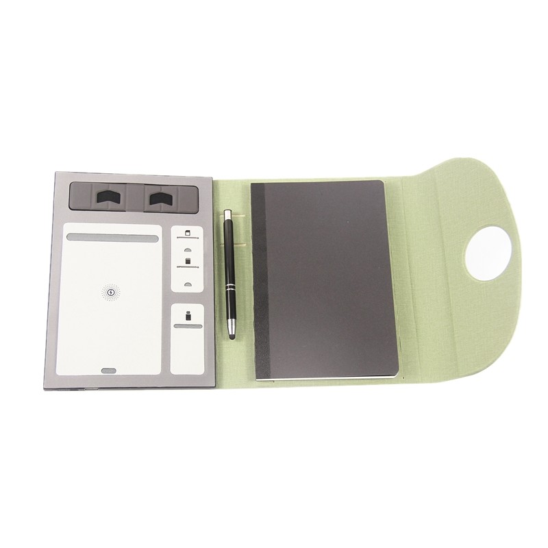 Business Luxury Pu Leather Wireless Charging Notebook Custom Logo