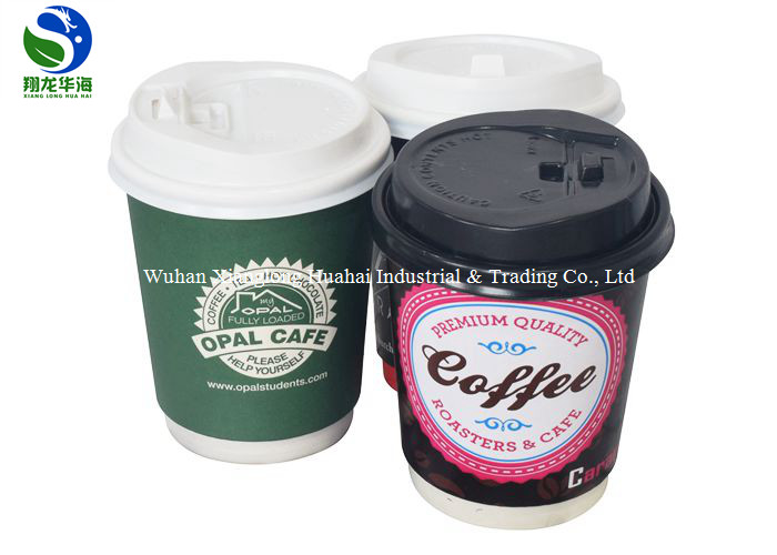 Compostable Custom Logo Hot Double Wall Insulated Paper Coffee Cups For 500ml Capacity