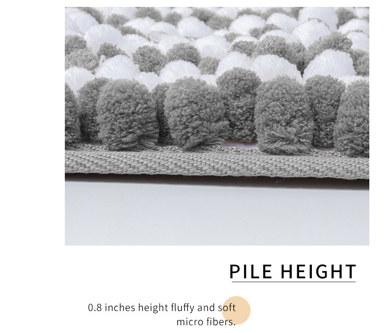 2000gsm Water Absorbent Chenille Bath Mat Runner Machine Washable