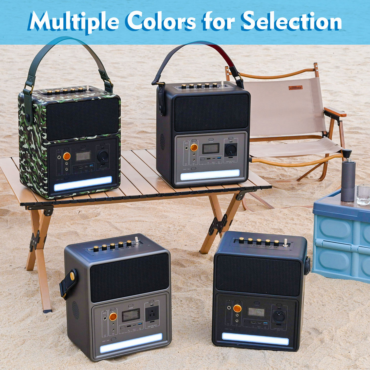 800W Portable Power Station for Outdoor Party Karaoke Speaker Microphone Battery Camping 14kg