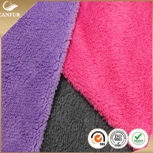 Knitted Weft 100% Polyester Denim Sherpa Lining Fabric for Lining Soft and Insulating