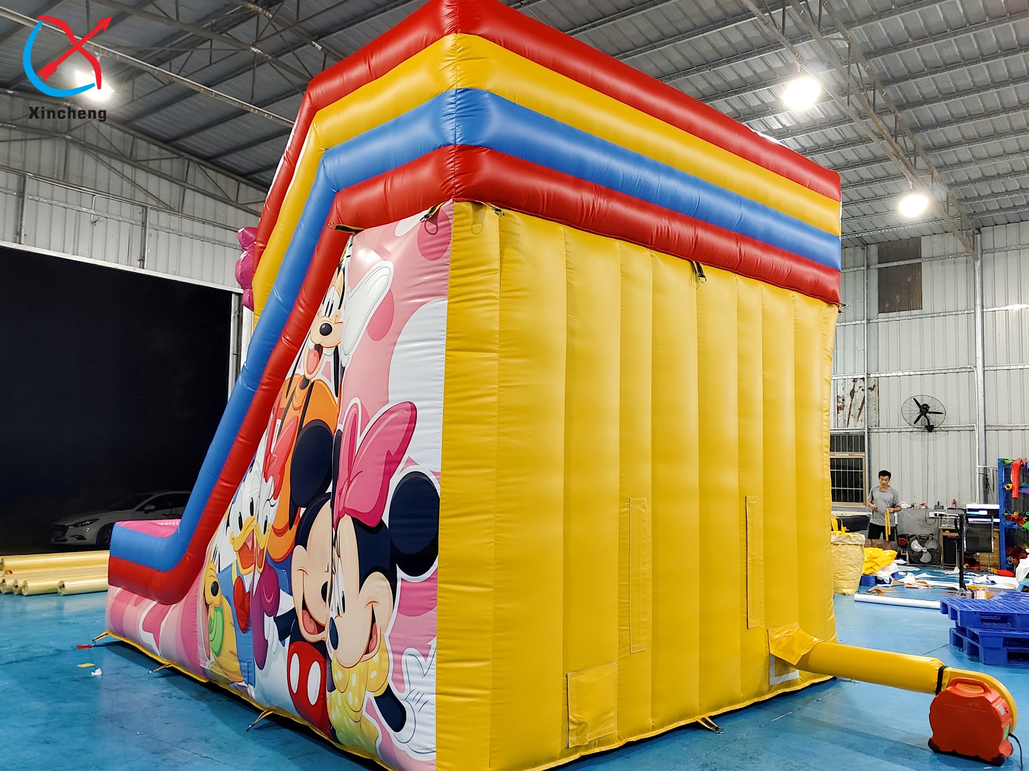 Customized Inflatable Slide Mickey And Minnie Inflatable Double Dry Slides Castle