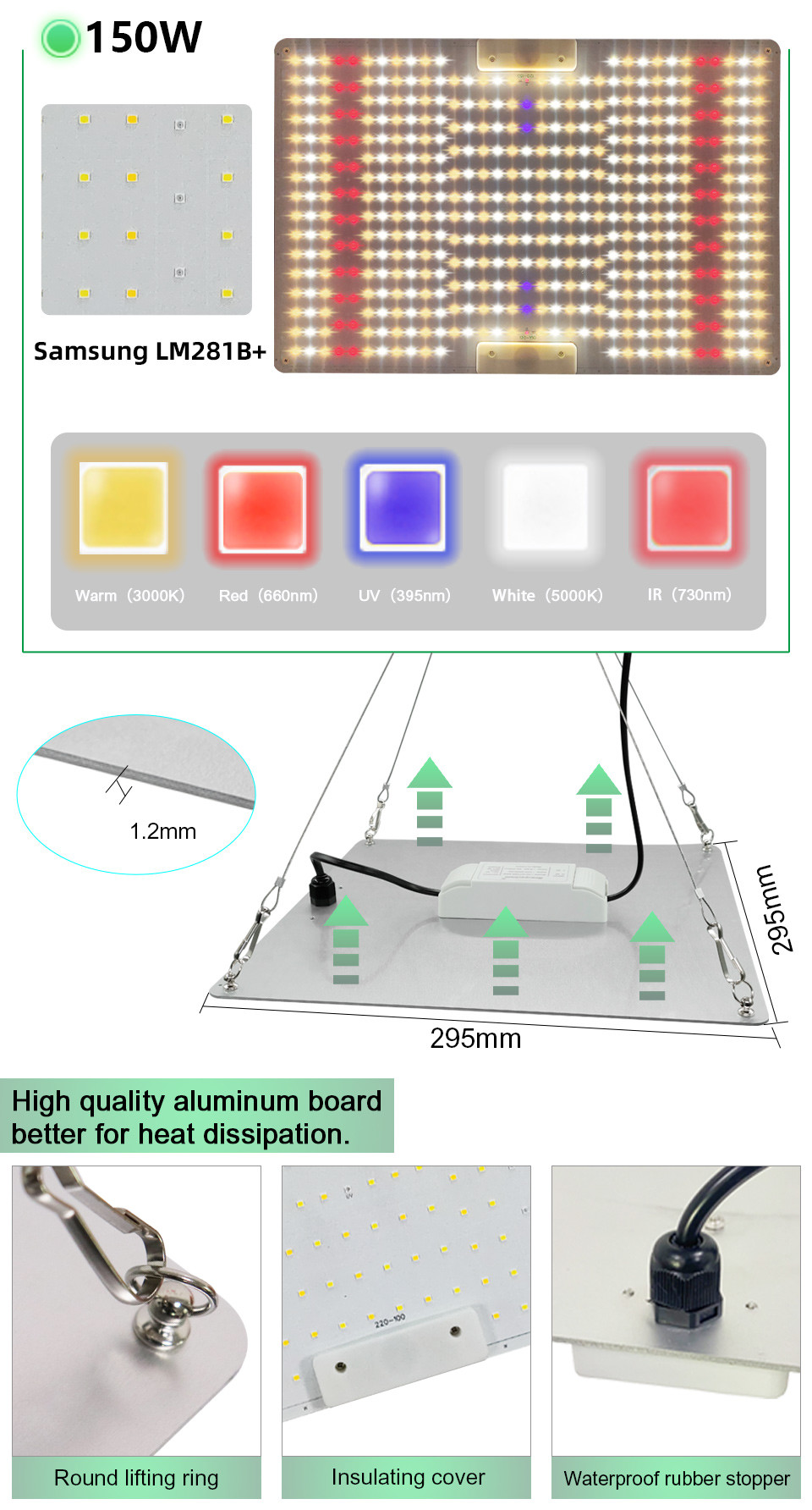 65w 100w Led Plant Light Switch Control For Flower And Vegetable Growth