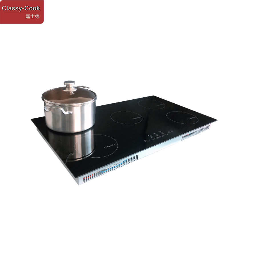 30" 6kw 240v Black Glass Five Burner Wifi Induction Cooktop 5 Speed Elements