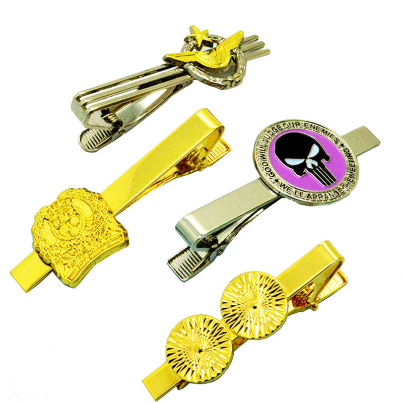 Men Metal Tie Bar Clip Set Vintage with Rose Gold color Custom Logo