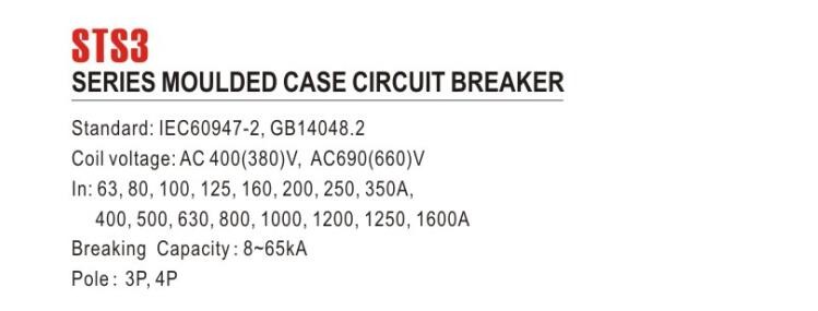 3Pole 4Pole Mccb Moulded Case Circuit Breaker , 630A Electrical Mccb Protection