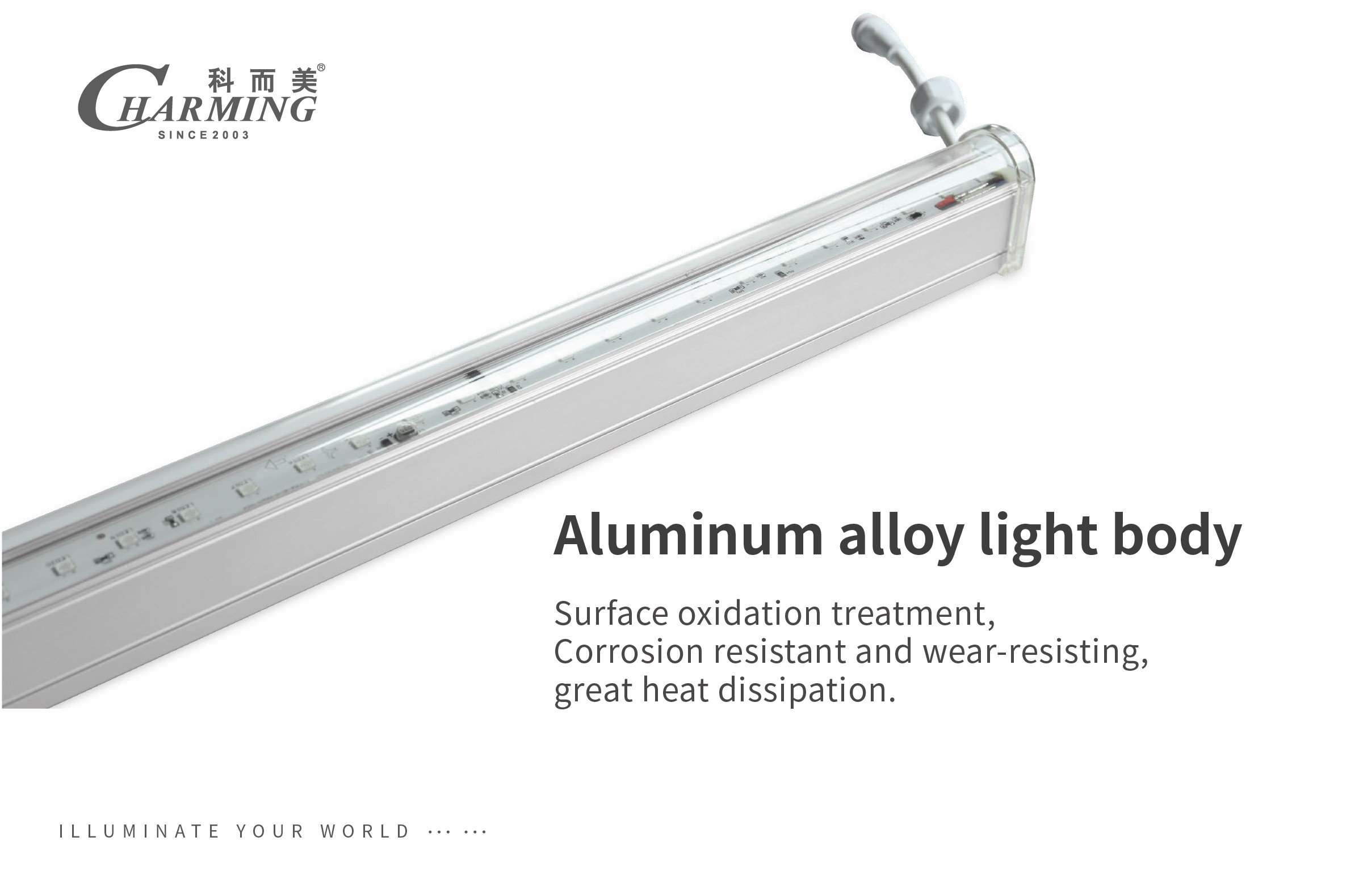Aluminum Alloy Outdoor LED Tube Ip65 Facade Landscape Building Lighting Digital Tube RGB