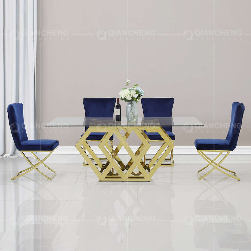 6 Seater Tempered Glass Dining Table