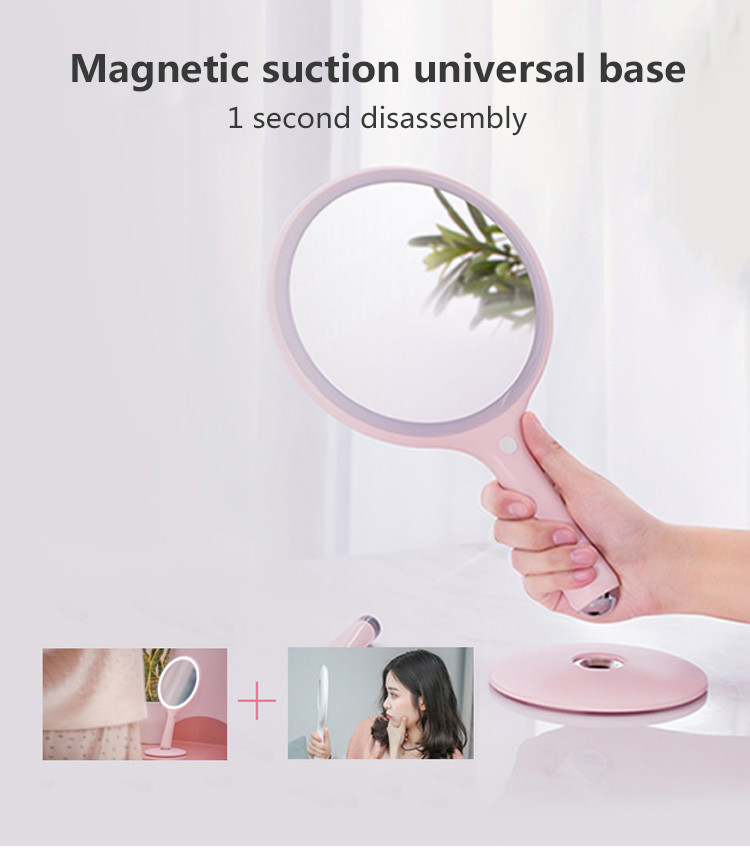 Adjustable Angle Cordless Rechargeable 6500K LED Magnifying Mirror
