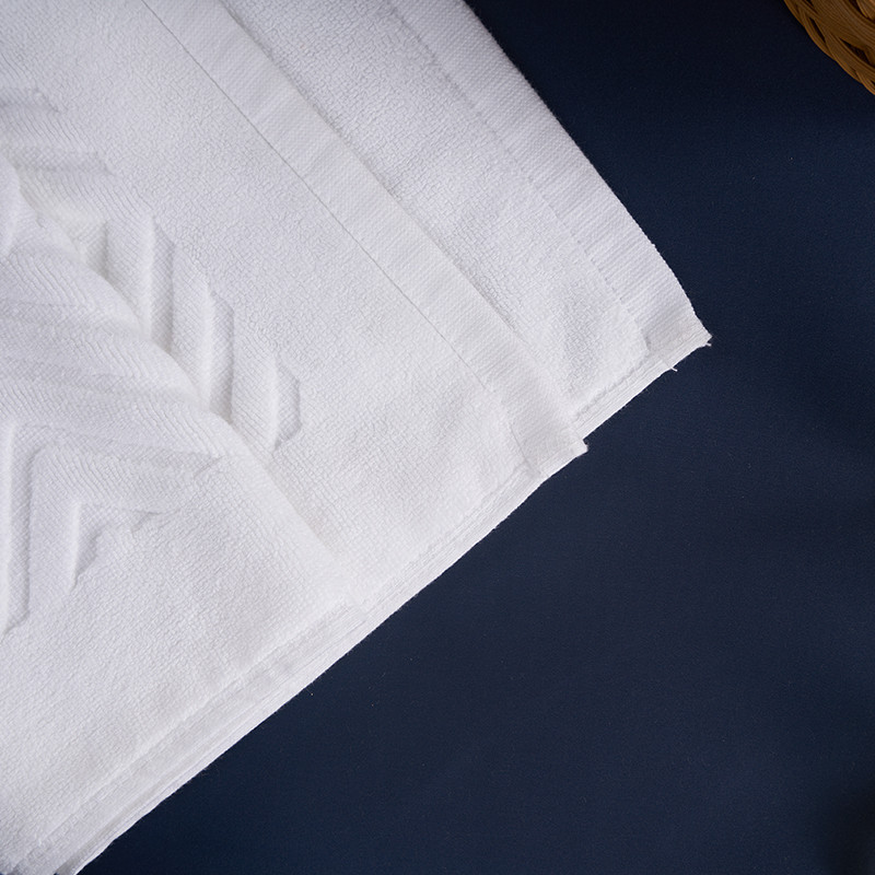 100% Cotton Hotel Bath Mat Jacquard Logo Compressed Disposable Quick Dry
