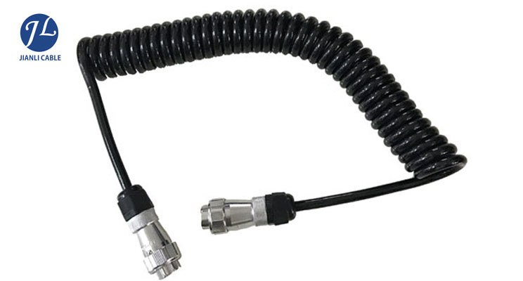 PVC Insulated 5 Pin Coiled Electrical Wire , Truck Rear View Camera System Cable
