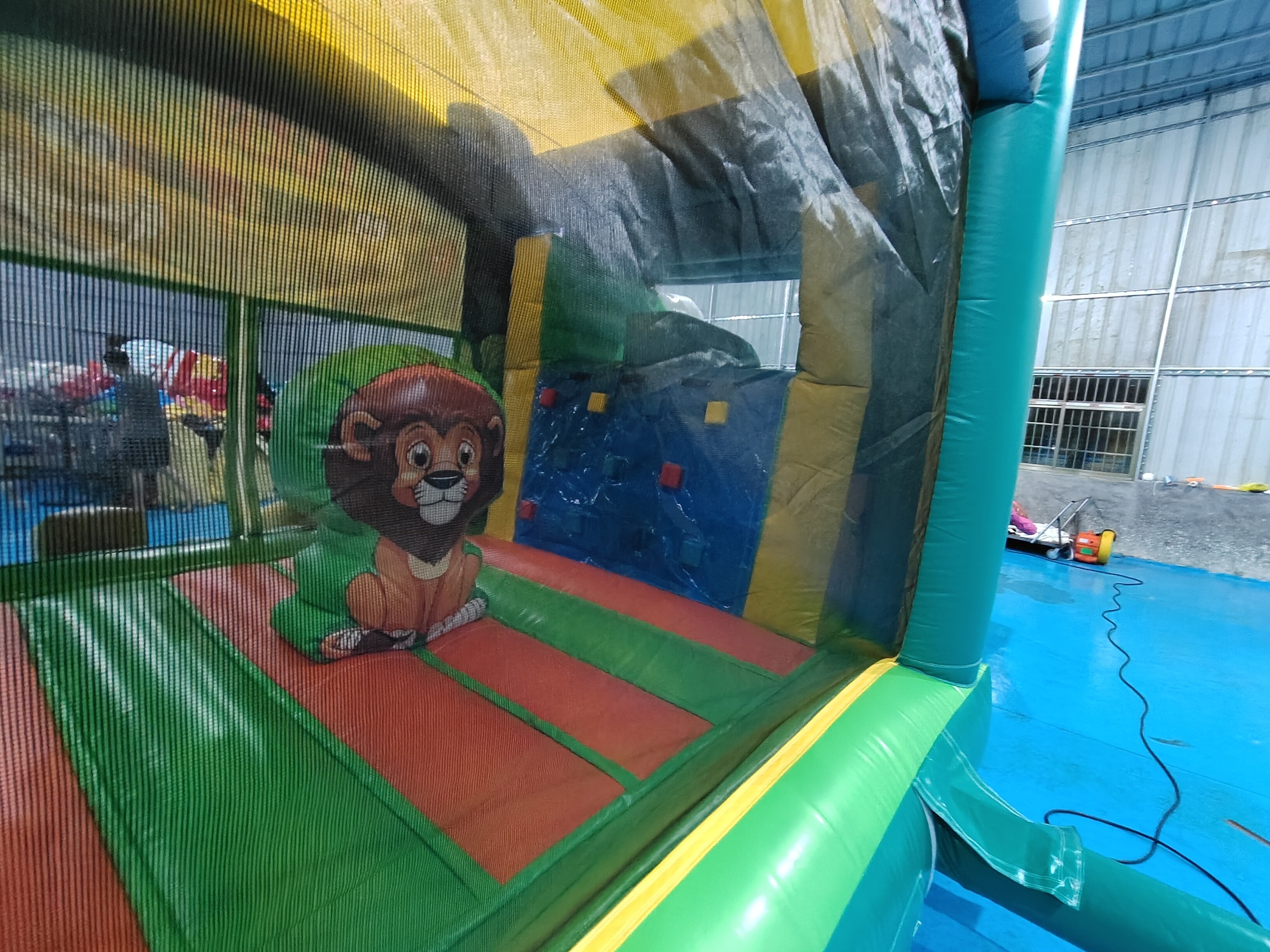 Outdoor Bounce House With Slide Jungle Animals Inflatable Bouncy Castle With Slide Combo Double Slides For Rental