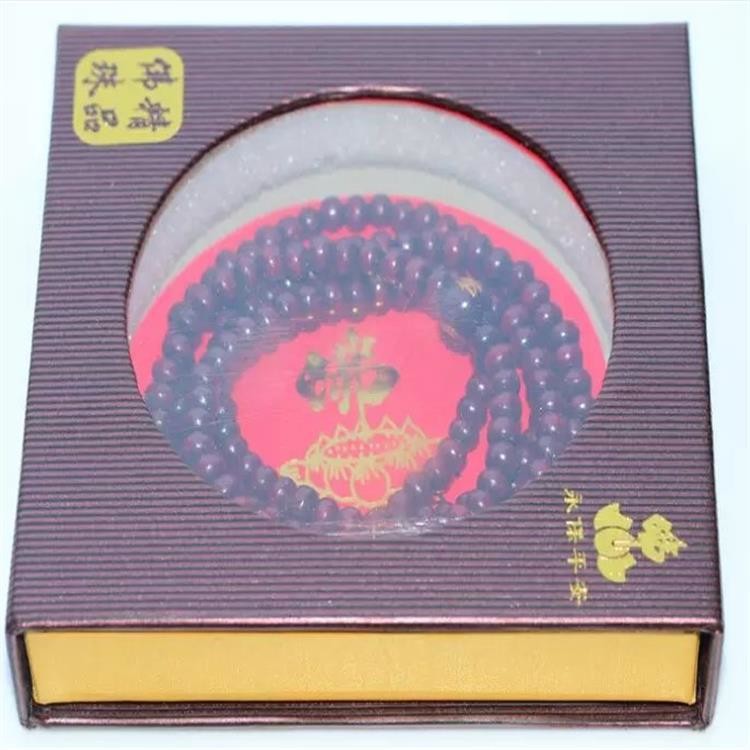 custom Buddha bead packaging box with window Buddhist scripture paper box Sutra box