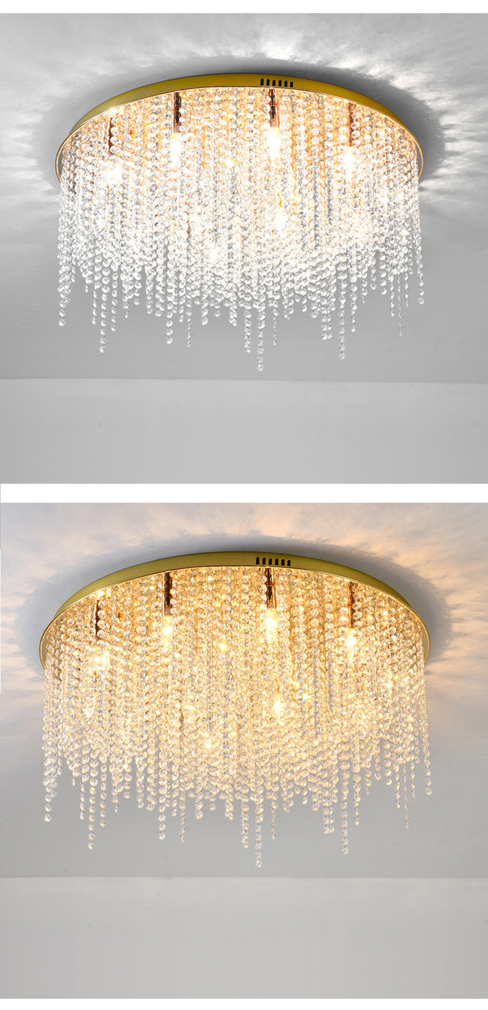 Crystal Chain Ceiling Lights New Lampara Techo for Home Decor guzhen lighting(WH-CA-107)