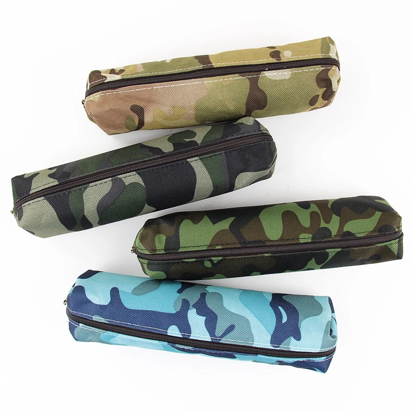 Factory Customized Camouflage Pencil Case Canvas Pencil Bag School Supplies Stationery Box Drawing package Cosmetic Pouch