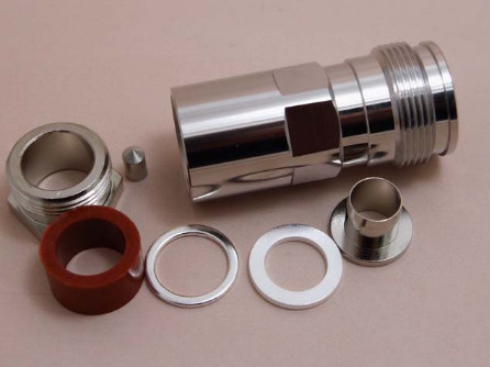 RF connector 4.3-10 male twist on clamp type connector for RG214 coaxial cable all brass made by factory