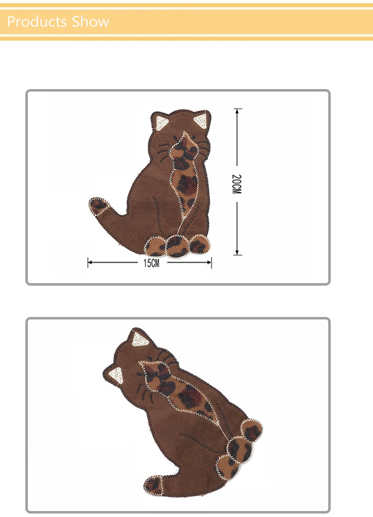 Fashion Cat Custom Chenille Patches DIY Decoratio For Children Patchwork