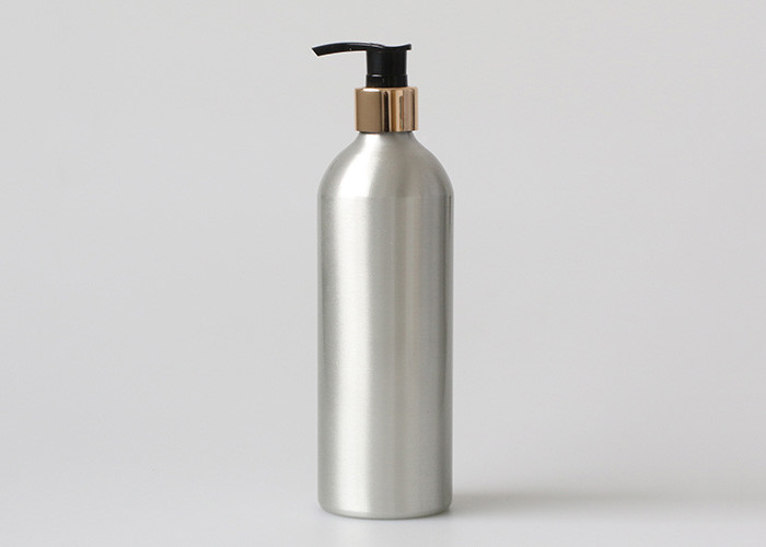 380ml Aluminum Cosmetic Bottles , Aluminum Shampoo Bottles With Lotion Pump