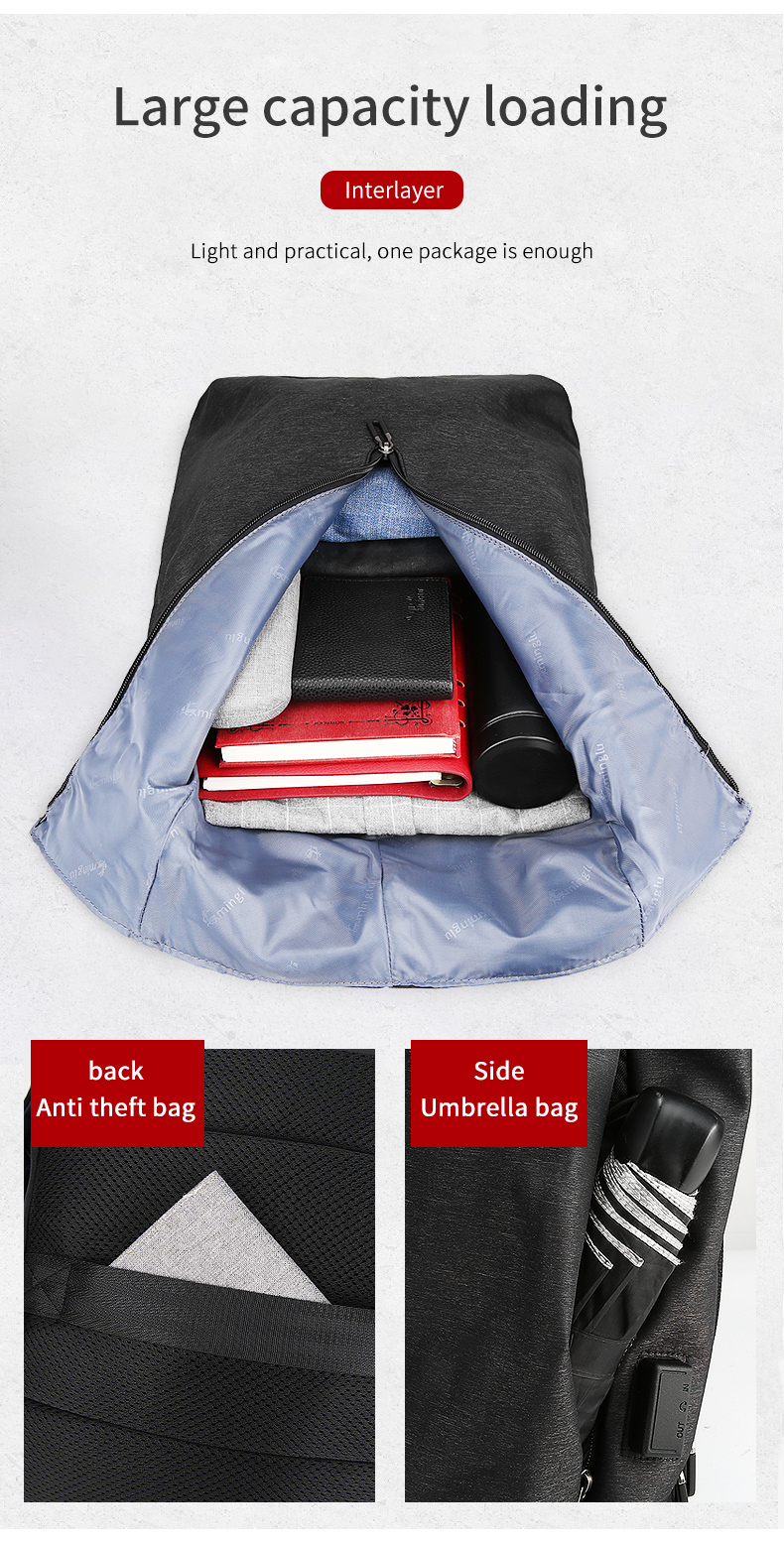 Factory new OEM custom men outdoor anti theft waterproof fashion business 15.6 inch laptop backpack for men