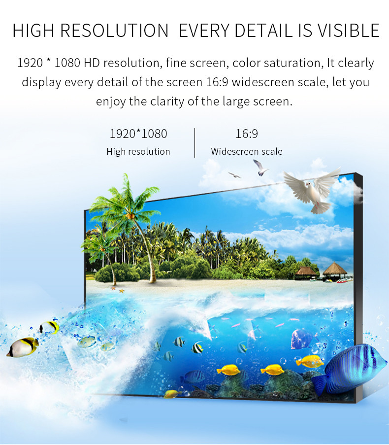 55" Multiple Languages Mounted Floor Standing Seamless LED Splicing Screen