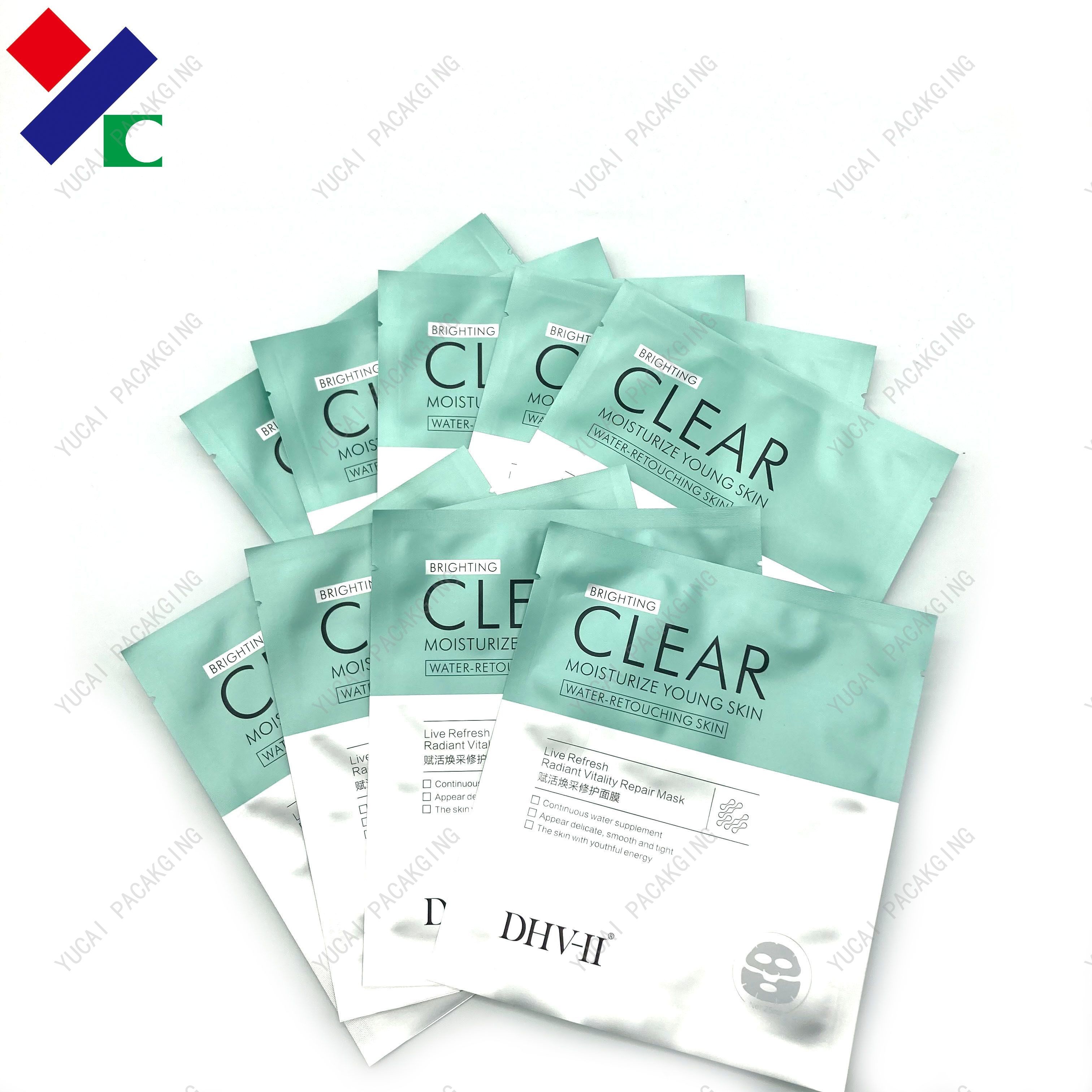 Beauty Makeup Hdpe Kraft Paper Three Side Seal Pouch Custom Printing With Logo