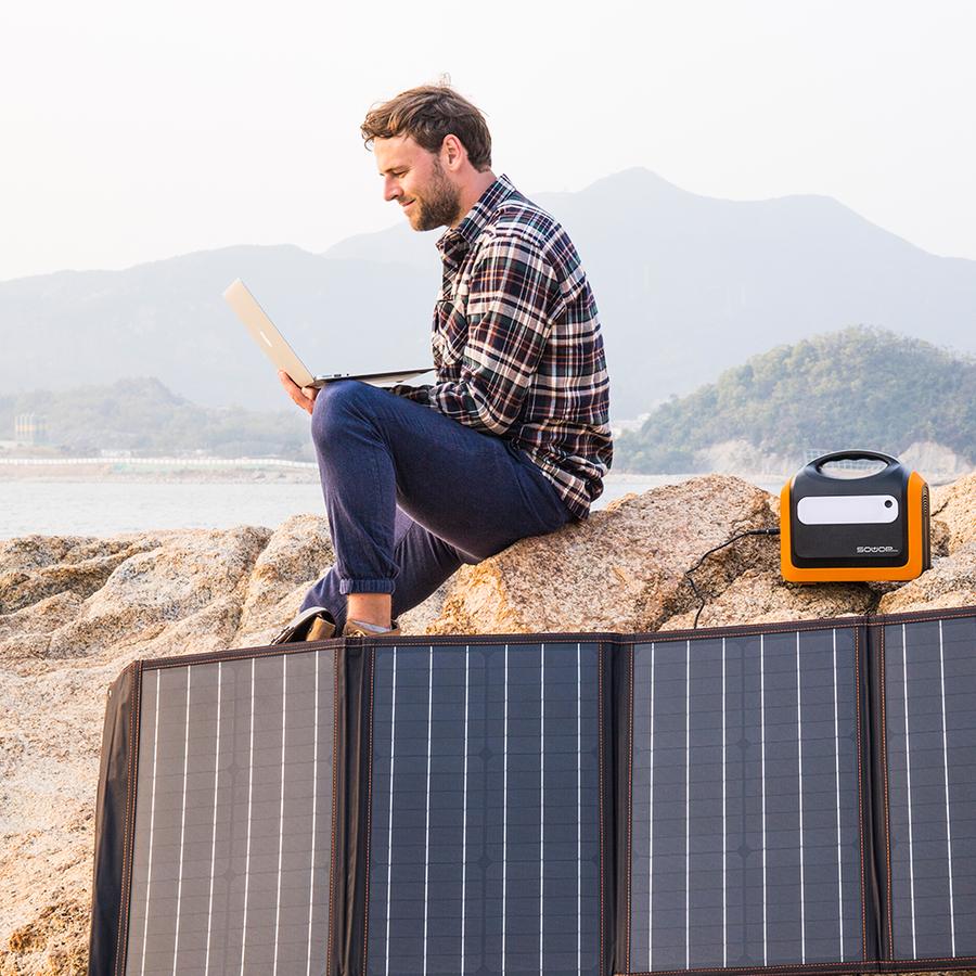 19.2V 595WH Lithium Battery Portable Solar Power Bank 110V 600W Pure Sine Wave AC Outlet