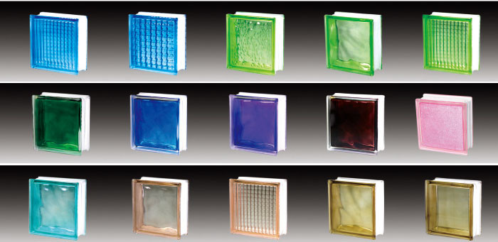 Colored hollow glass brick