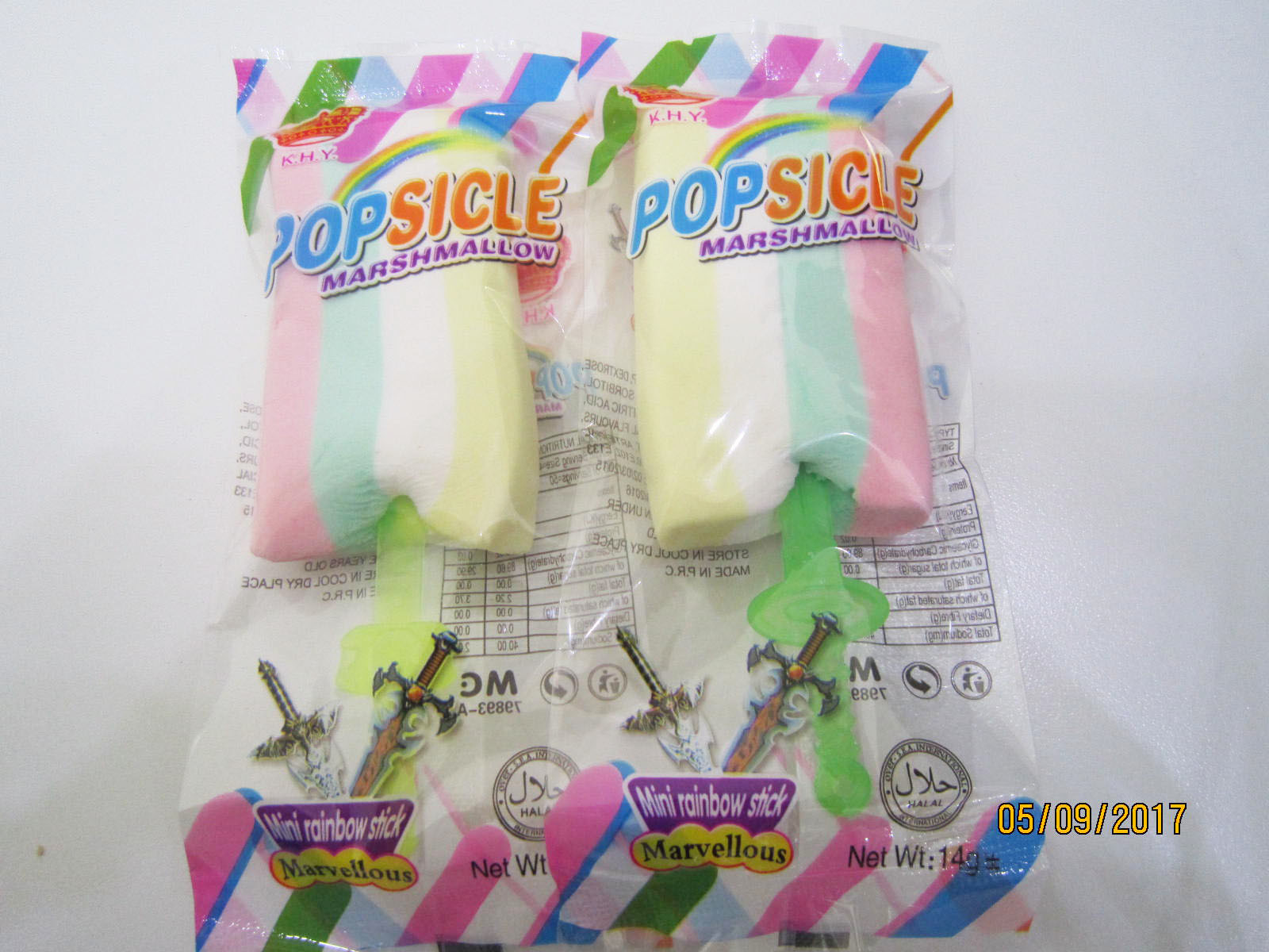 14g Popsicle Fruity Soft Candy Marshmallow With Mini Rainbow Stick