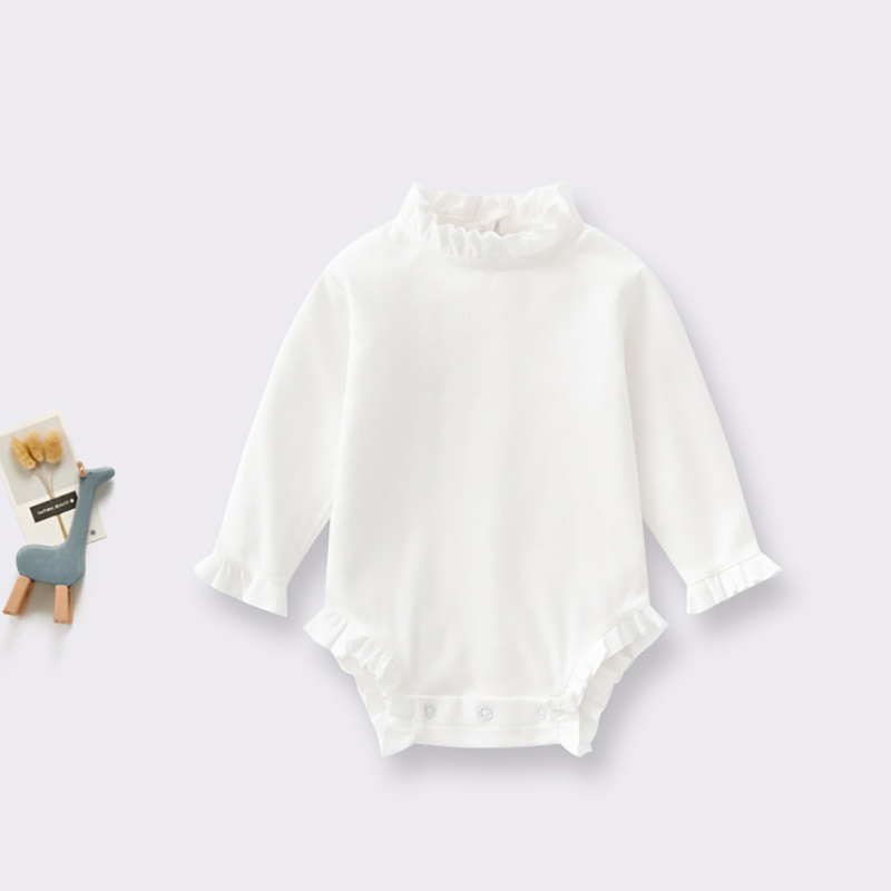 In Stock Baby Romper Bamboo Children Ruffle design Girls Baby Bodysuits
