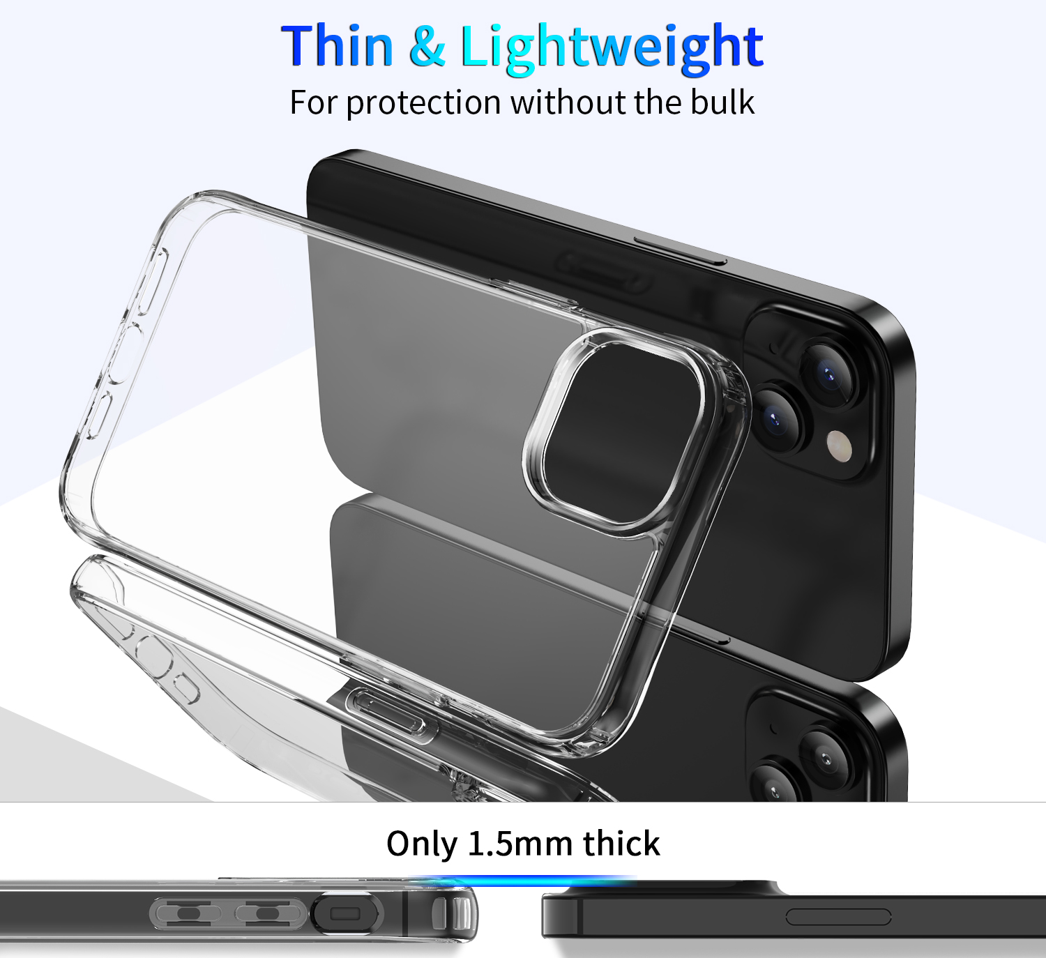 High Quality Transparent 15 Pro MAX Cover For iphone 15 Plus TPU PC Clear hard Acrylic phone case