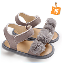 New designed cheap Faux fur soft cotton sole anti-slip prewalker outdoor baby sandals