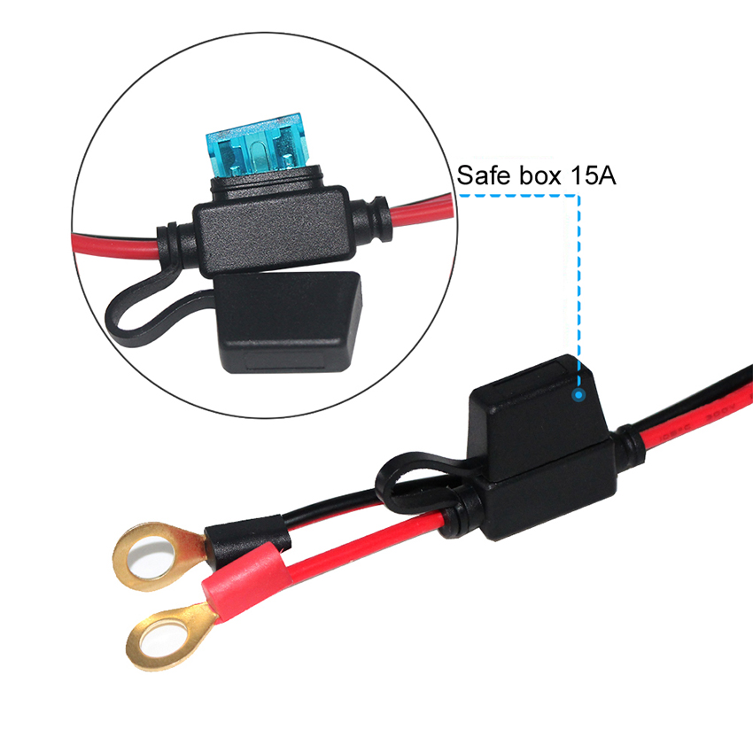Female Cigarette Lighter Socket To O Ring Terminal Battery Extension Cable