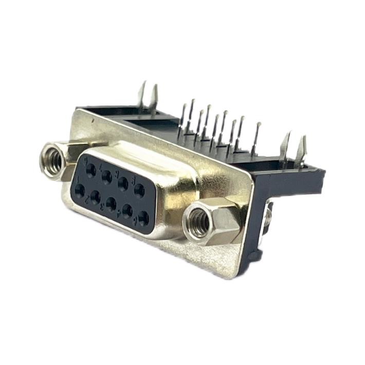 9Pin Female DB9 D-Sub Connectors 90 Degree Staking Type For PCB Mount