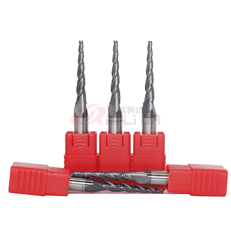 Solid Custom Carbide End Mills Metal Cutting Tool 2/3 Flute Taper With Coating