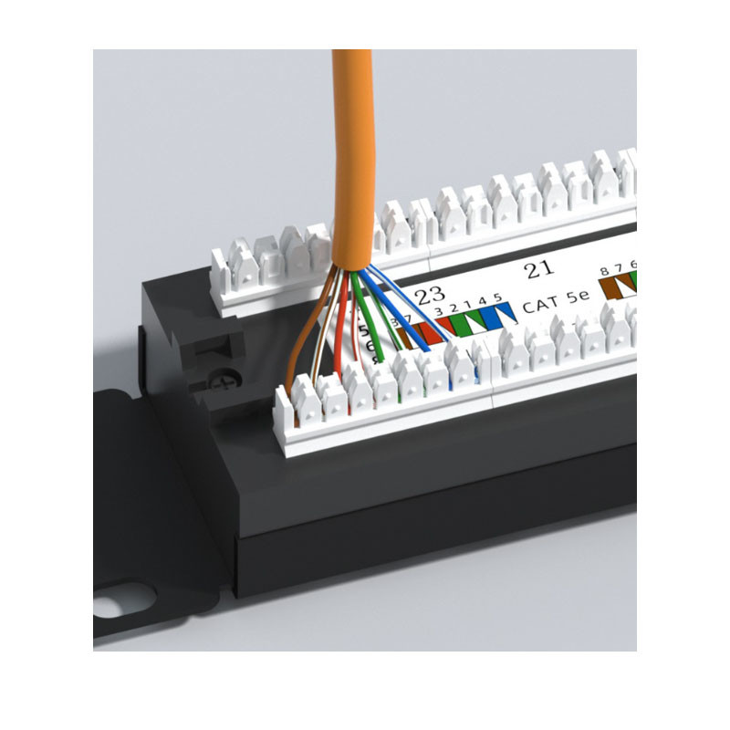 RoHS Certified Black Metal RJ45 Ethernet Patch Panel for Rack Mountable Installation
